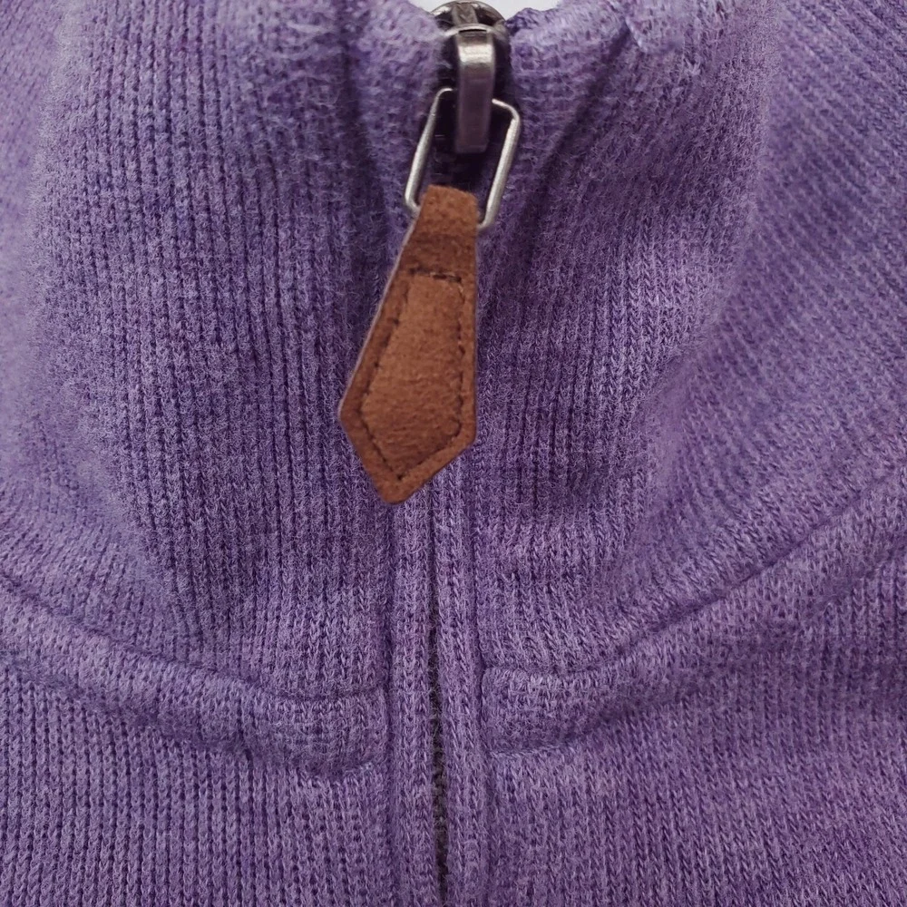 Polo Ralph Lauren Sweater Mens XXL Purple Quarter Zip Pullover Orange Small Pony